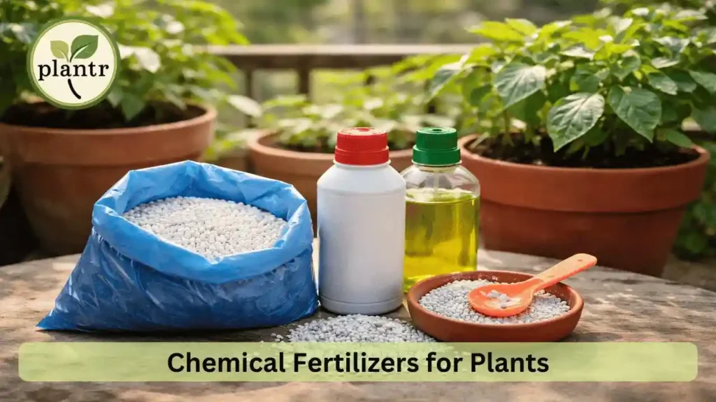 Chemical fertilizers used for potted plants in home gardening