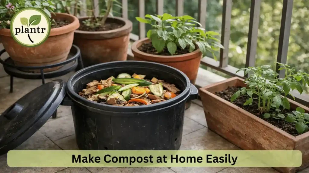 How to make compost at home easily using kitchen waste in a small balcony garden