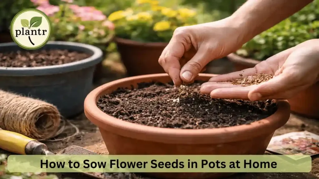 how to sow flower seeds in pots at home