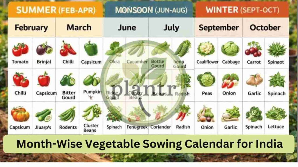 vegetable sowing calendar India