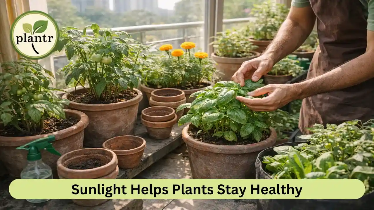 Healthy indoor and terrace plants receiving natural sunlight to reduce fungal problems