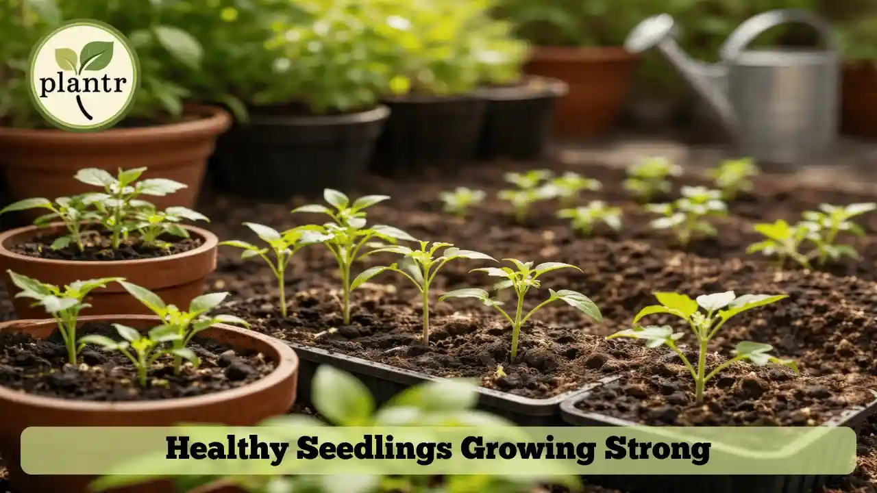 Healthy seedlings growing after indoor and outdoor seed sowing methods