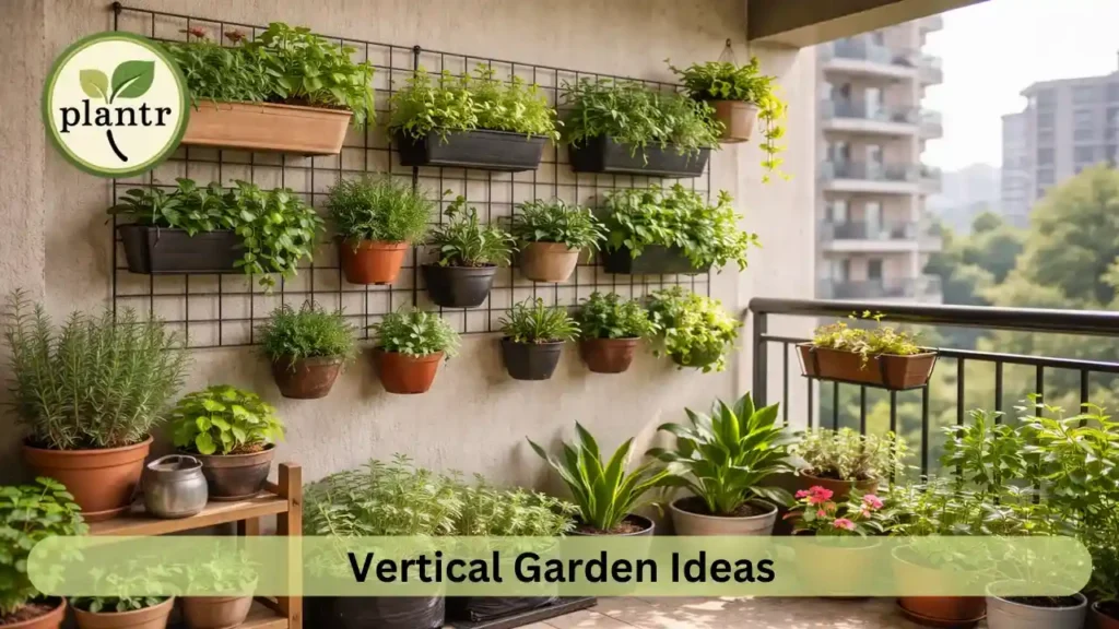 Vertical gardening for apartments using wall-mounted planters and hanging pots