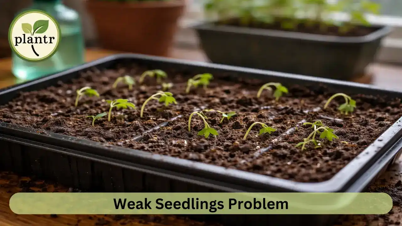 Young seedlings falling over due to damping off disease in home gardening tray