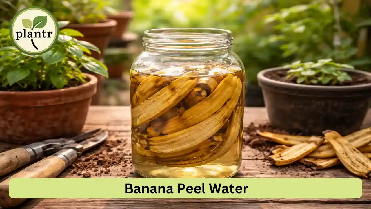 banana peel water used by gardeners as a mild homemade fertilizer